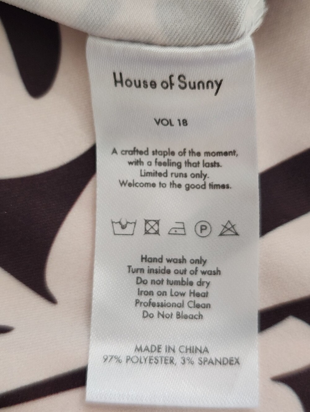 House of Sunny Brown and Cream Graphic Boot Cut Pants Size 4 With Slit Hem - Picture 3 of 13